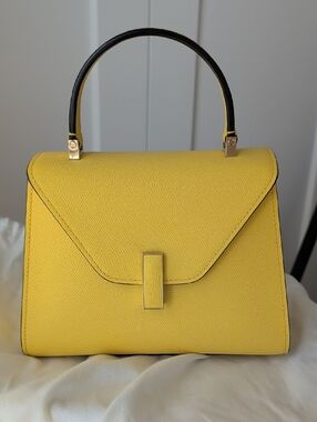 Valextra Iside Mini Yellow Top-Handle Satchel